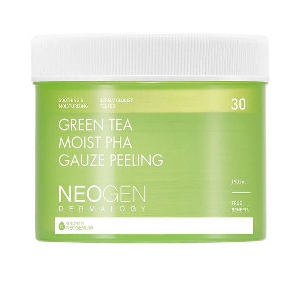 Gaze esfoliante hidratante com PHA e chá verde 30 unidades