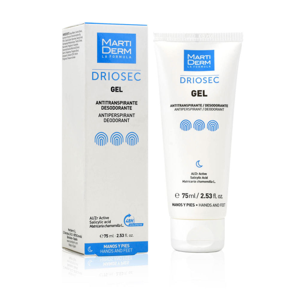 Gel antitranspirante DRIOSEC para mãos e pés 75 ml