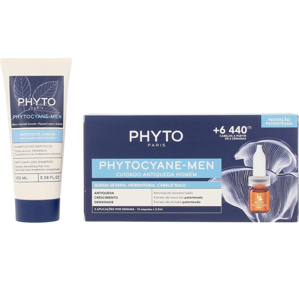 PHYTOCYANE MEN ANTI-QUEDA DE CABELO + CONJUNTO DE SHAMPOO 2 PCS