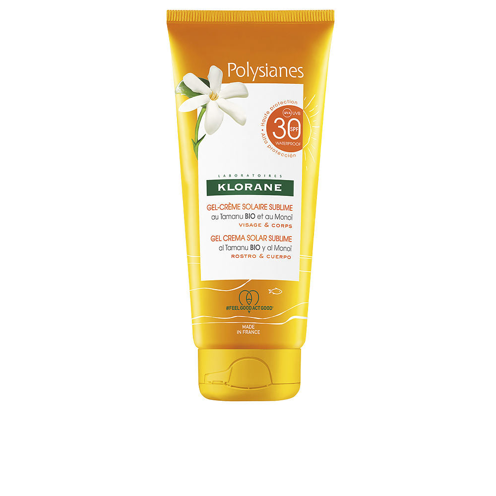POLYSIANES MONOÏ Y TAMANU BIO gel solar rosto e corpo FPS30 200 ml