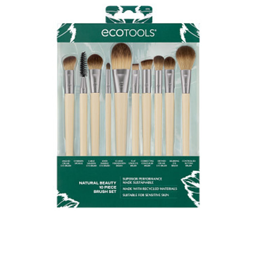 Conjunto de 10 pincéis de maquiagem Natural Beauty