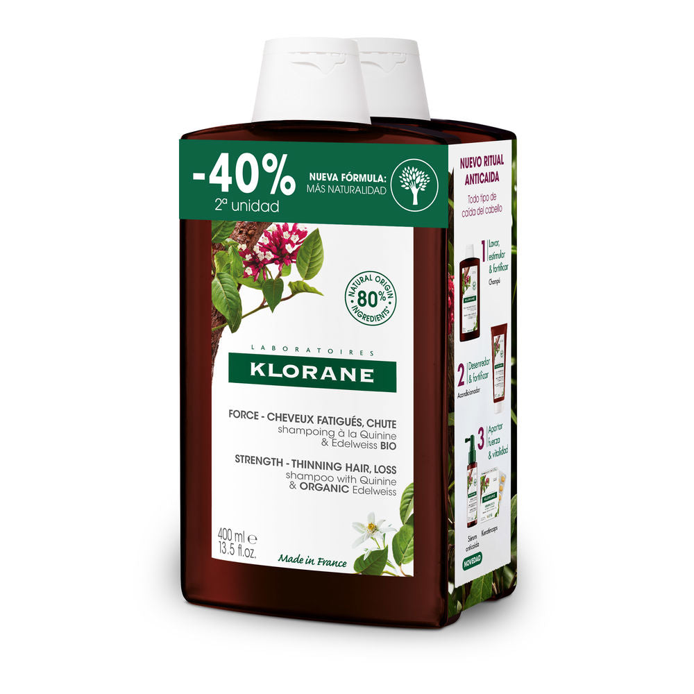 A LA QUININE E EDELWEISS BIO shampoo fortalecedor duo 2 x 400 ml