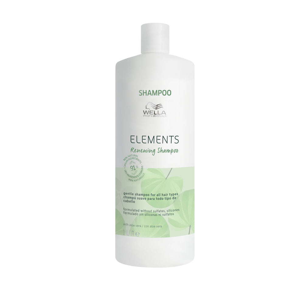ELEMENTS Shampoo renovador suave sem sulfato para todos os tipos de cabelo 1000 ml