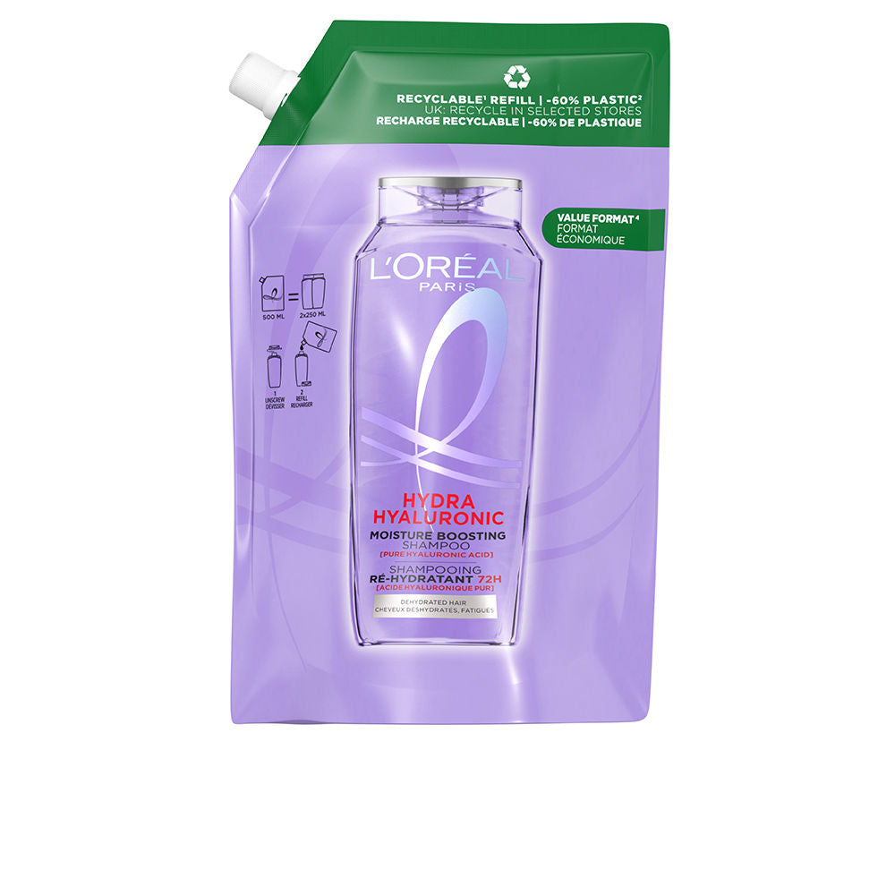 ELVIVE HYDRA HYALURONIC shampoo recarga hidratação 72h eco pack 500 ml